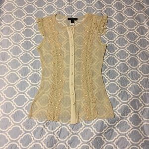 Delicate Lace-Trimmed Blouse